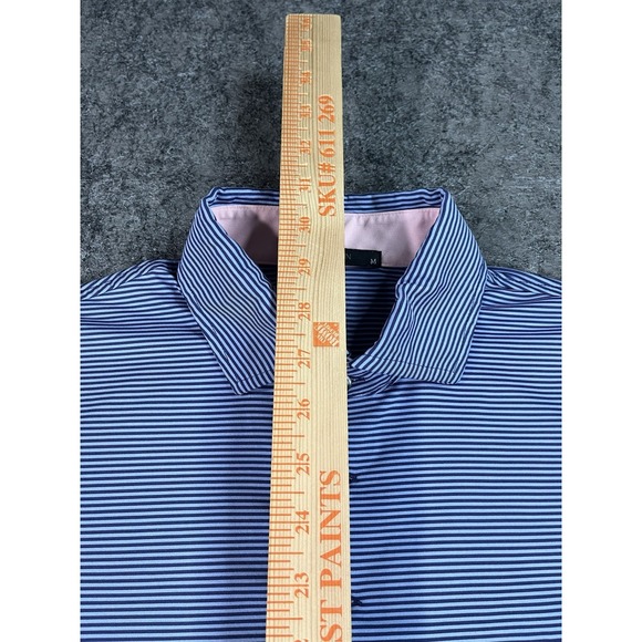 Greyson Golf Polo Shirt Mens Medium Blue Performance Stretch Spur Logo - Picture 9 of 11